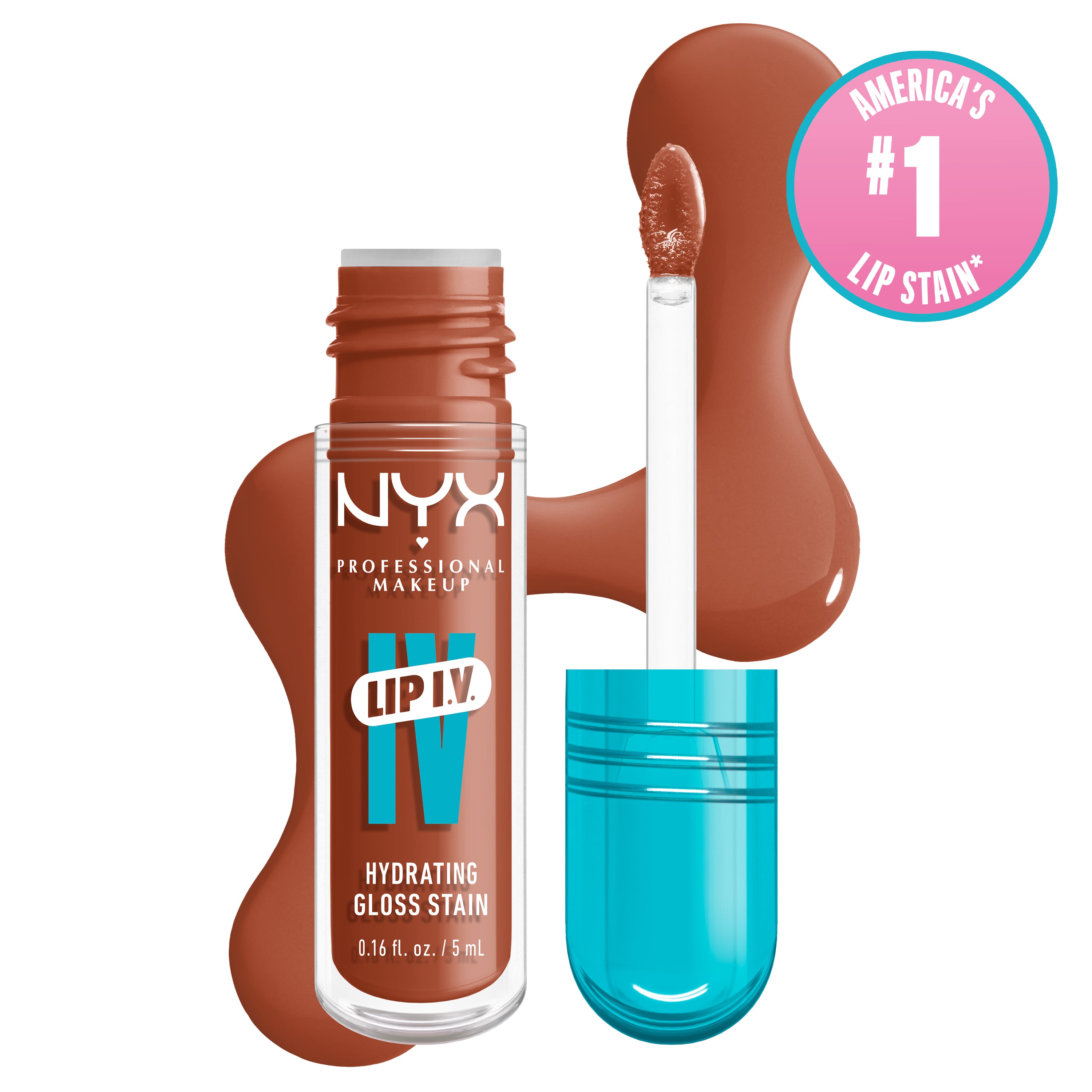 NYX Professional Makeup Lip Iv Hydrating Lip Gloss Stain - Long-Lasting Lip Stain Caramel Drip $12